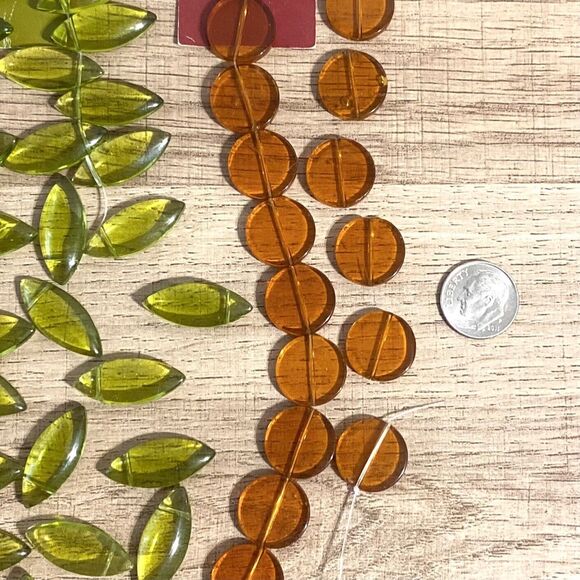 Bead Gallery Amber Color Glass Round Peridot Color Oval Beads Jewelry Craft Lot - Picture 3 of 11